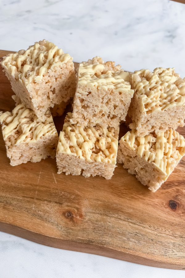 rice krispies squares with white chocolate
