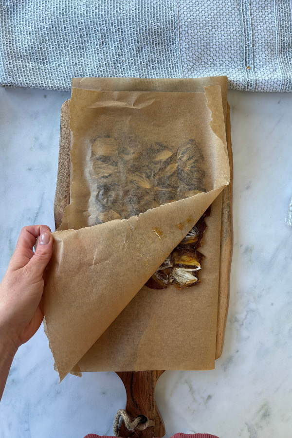 gently remove as dates are stuck together