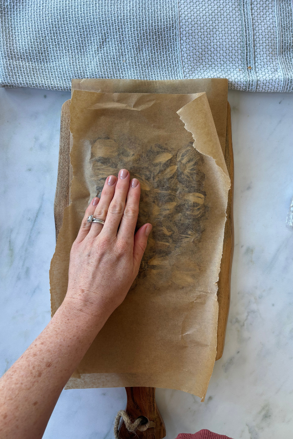 stick down dates with parchment paper