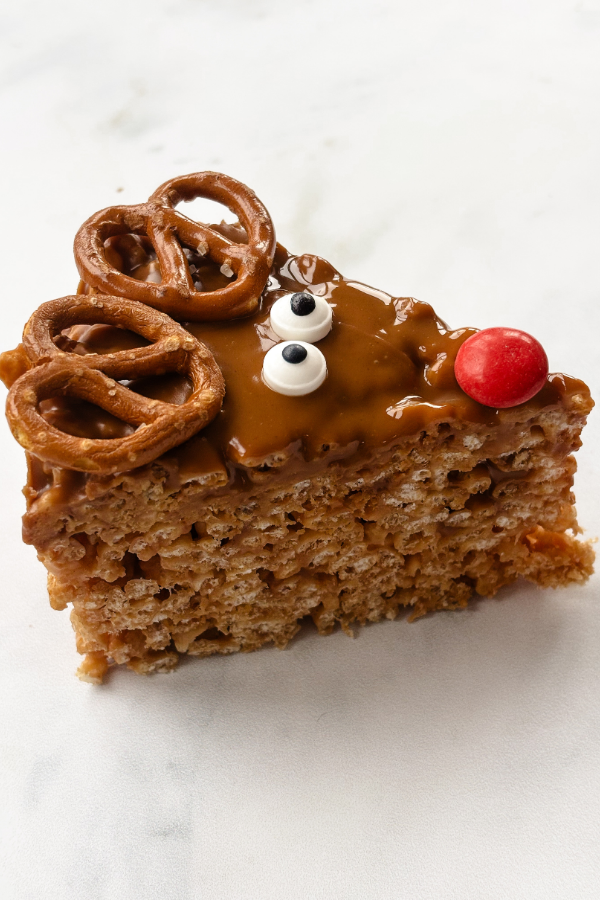rice krispie reindeer treats with biscoff spread