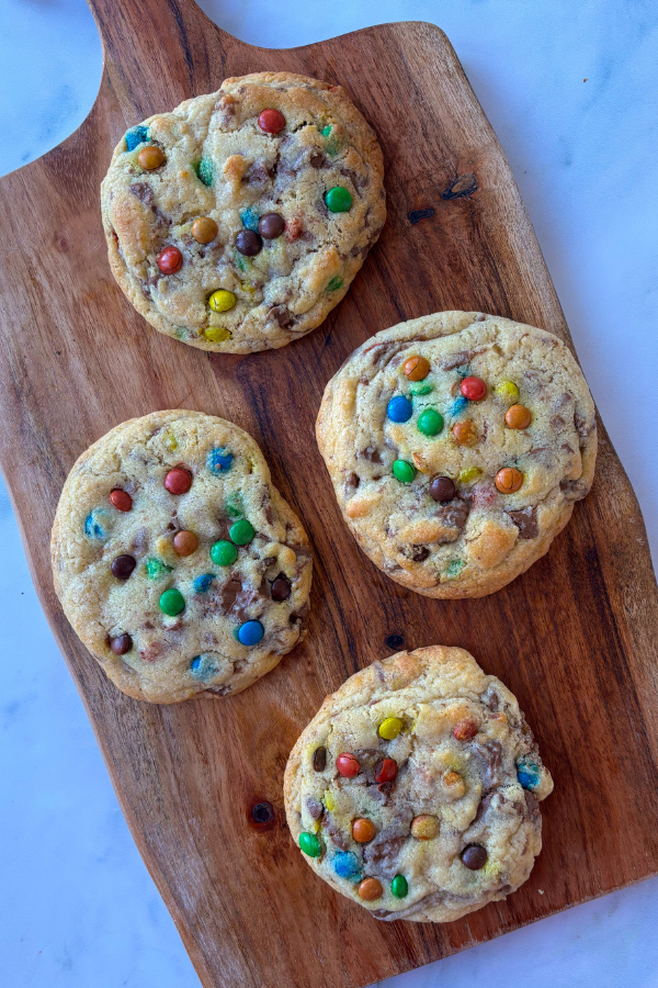 m&m cookies soft and chewy bakery style