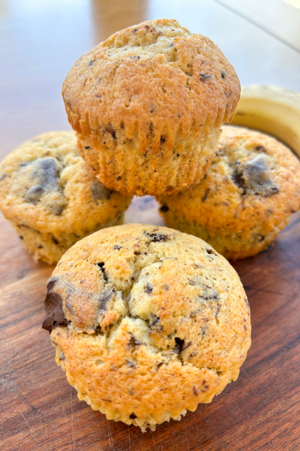 banana and chocolate chip muffins