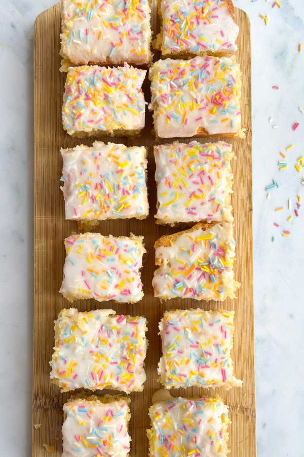 school cake with sprinkles