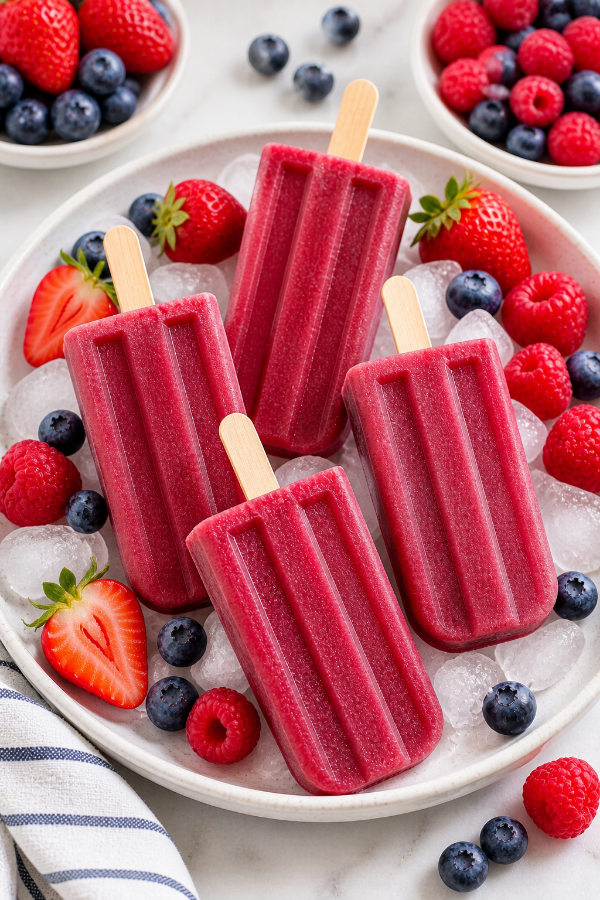 mixed berry popsicles